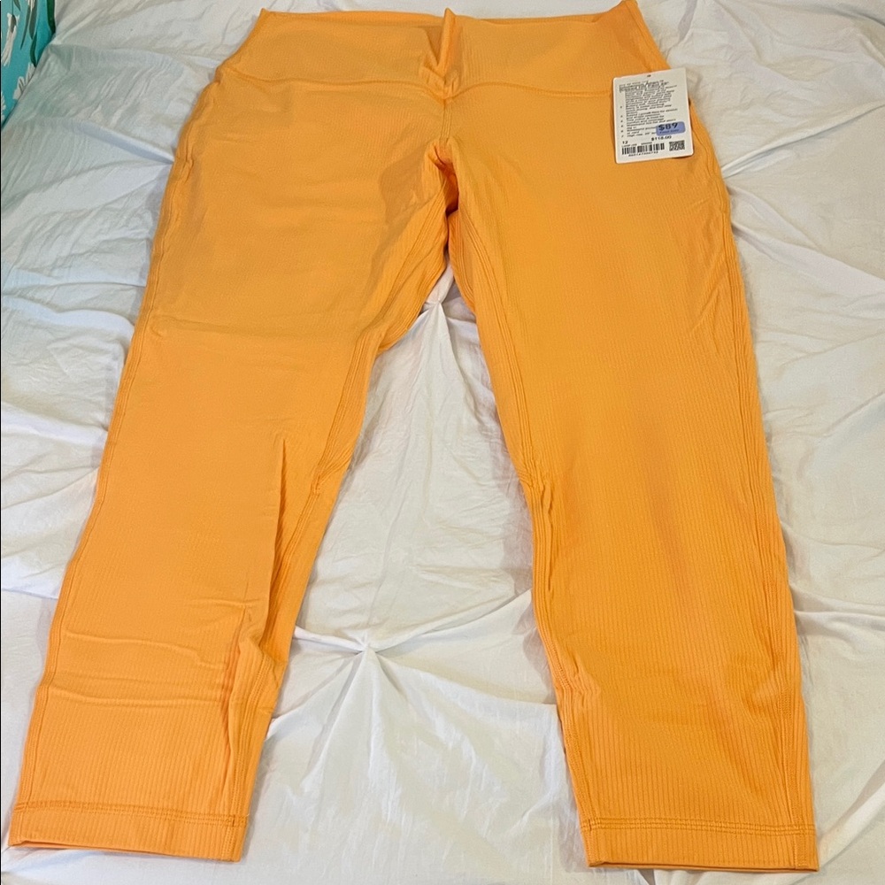 Lululemon Athletica Bright Orange Align Ribbed Leggings
